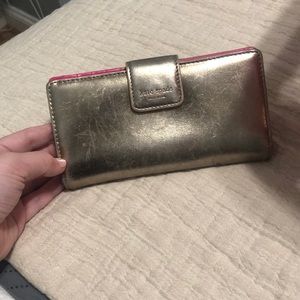 Kate Spade Silver and Pink Wallet